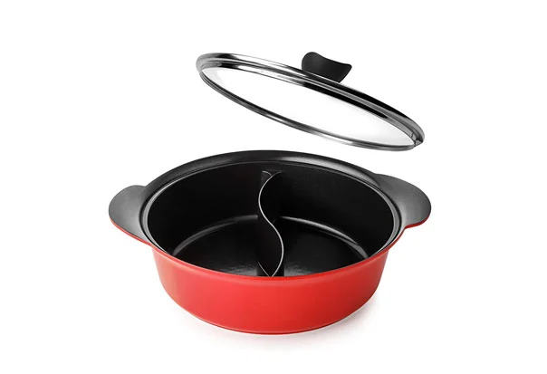 nonstick hot pot with a lid